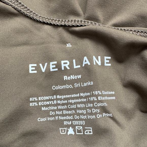 Everlane Square Neck One-Piece Olive Bathing Swimsuit size XL Beech - Picture 7 of 8